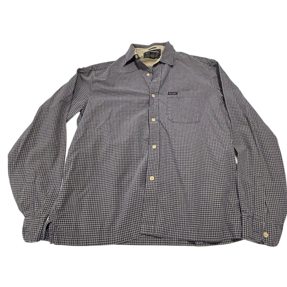 Vintage 90s Abercrombie & Fitch Oversized Plaid Shirt Tan Blue Flannel sz large